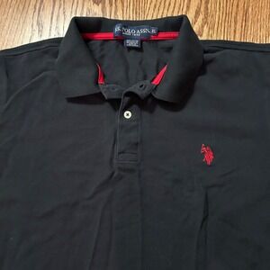 US POLO ASSN golf Man's Shirt size XL short sleeves Navy 100% Cotton